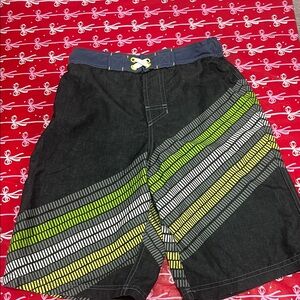 Cat & Jack Black and Lime Swim Board Shorts